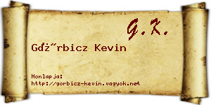 Görbicz Kevin névjegykártya