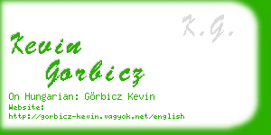 kevin gorbicz business card